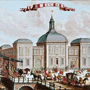 The Stock Exchange, Amsterdam, 1743 (colour engraving)