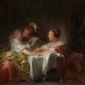 The Stolen Kiss, c. 1760 (oil on canvas)