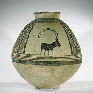 Storage jar decorated with mountain goats, c. 3800-3700 BC (painted ceramic)