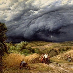 Storm in Harvest, 1856 (oil on canvas)