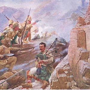 The storming of Dargai, illustration from Cassells History of England