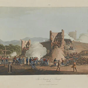 The Storming of Schinss, Jan 3rd 1810, engraved by I. Clark, 1810 (coloured aquatint)