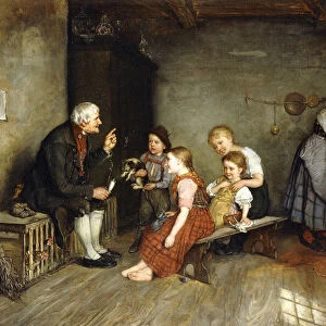 The Storyteller; Der Marchenerzahler (oil on canvas)