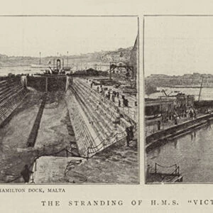 The Stranding of HMS "Victoria"(engraving)