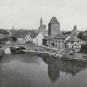 Strassburg, bei den Gedeckten Brucken (b / w photo)