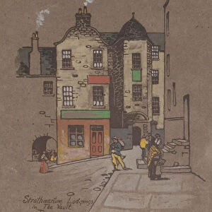 Strathmartine Lodgings, in the Vault, Dundee (hand-coloured print)