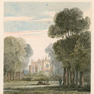 Strawberry Hill, London (coloured engraving)