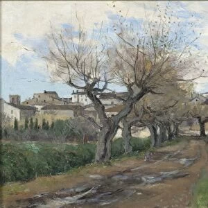 A Street in Frejus, 1878 (oil on wood)
