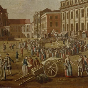 Street performers in the Alter Markt, 1771 (oil on canvas) (detail from 330438)