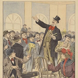 Strike by French musicians (colour litho)