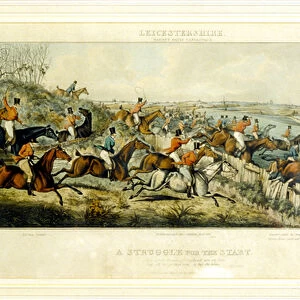 A Struggle for a Start, The Leicestershires, engraved by Henry Alken (1785-1851