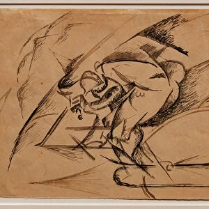 Studies for Dynamism of a Cyclist, 1913 (black ink on paper)