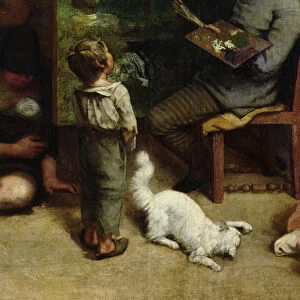 The Studio of the Painter, a Real Allegory, 1855 (oil on canvas) (detail of 19190)