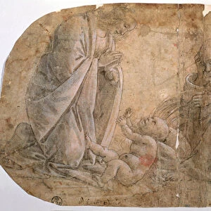 Study for the Adoration of the child (drawing)