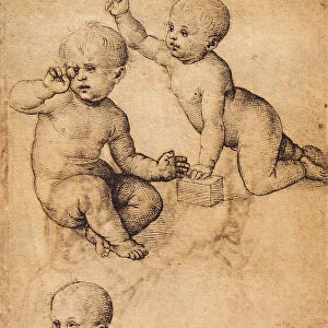 Study of cherubs; drawing by Raphael. The Louvre, Paris