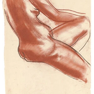 Study of a Female Nude, (sanguine chalk on paper)