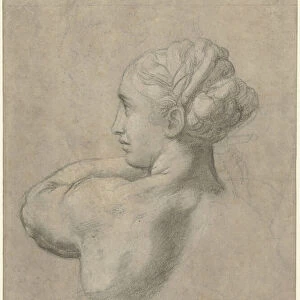 Study of the head and left Shoulder of a Woman, 1519-20 (chalk on paper)