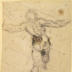 Study of a Male Nude from Behind, c. 1577 (charcoal on paper)