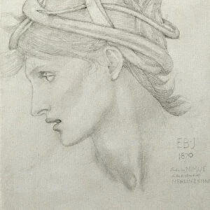 Study for Nimue for Merlin and Nimue, 1870 (pencil on paper)