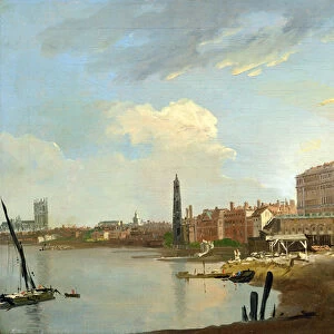 A Study of the Thames with the Final Stages of the Adelphi, 1772 (oil on canvas)
