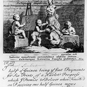 A Subscription Ticket for A Harlots Progress, 1731 (etching)