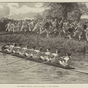 The Summer Eight-Oar Races at Oxford, a Bump Imminent (engraving)