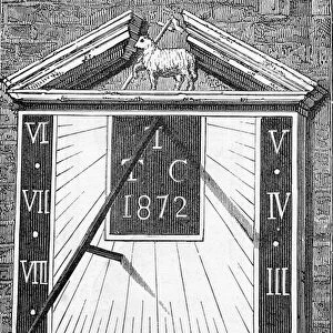 Sun-dial in Middle Temple (engraving)