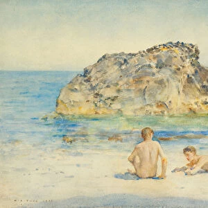 The Sunbathers, 1921 (pencil and w / c on paper)