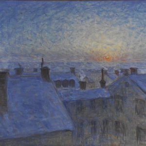 Sunrise over Stockholm rooftops, 1903 (oil on canvas)