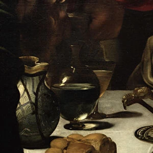 The Supper at Emmaus, 1601 (oil and tempera on canvas) (detail of 928)