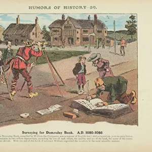 Surveying for Domesday Book. A. D. 1080-1086 (colour litho)