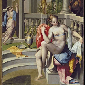 Suzanne in the bath - Oil on wood, 16th century