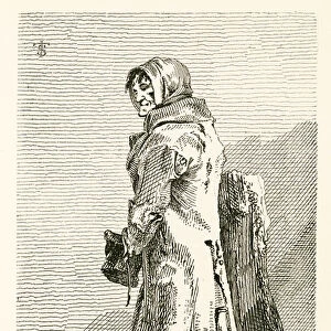 Sweeper of the crossing at the top of Ludgate Hill (engraving)