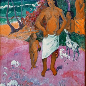 Tahitian Family Painting by Paul Gauguin (1848-1903) 1902 Dim