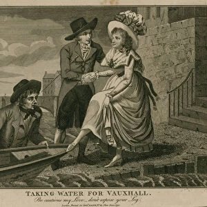 Taking water for Vauxhall - be cautious my love... don t expose your leg (engraving)