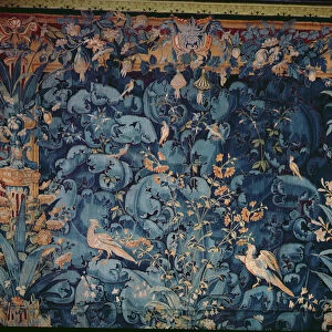Tapestry depicting birds and foliage as imagined in the New World (embroidery)