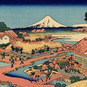 The Tea plantation of Katakura in the Suruga Province, c. 1830 (woodblock print)