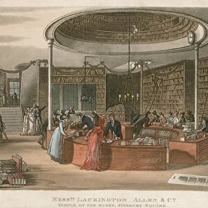 Temple of the Muses (coloured engraving)