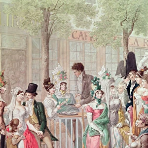 The Terrace of the Cafe de la Rotonde in 1814 (w / c on paper)