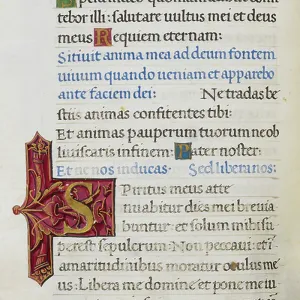 A Latin text page with an illuminated initial S'