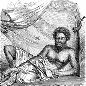 THAKOMBAU, King of the VITI Islands (FIDJI), Ocean Pacific. Engraving 1885