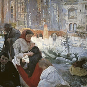"The cathedral of the poor", painting by Joaquim i Trinxet, 1898