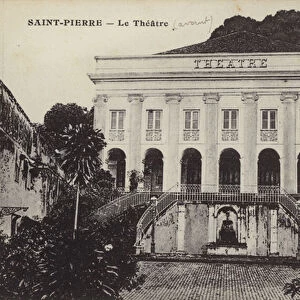 Theatre, Saint Pierre, Martinique (b / w photo)