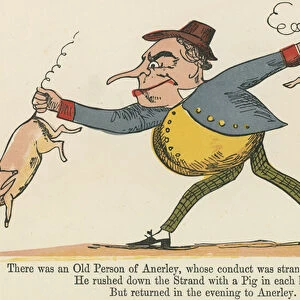"There was an Old Person of Anerley, whose conduct was strange and unmannerly", from A Book of Nonsense, published by Frederick Warne and Co. London, c. 1875 (colour litho)