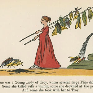 "There was a Young Lady of Troy, whom several large Flies did annoy", from A Book of Nonsense, published by Frederick Warne and Co. London, c. 1875 (colour litho)