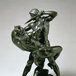 Theseus fighting with the Minotaur, 1850 (bronze with brown patina)