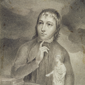 Thomas Alphonso Hayley, Half-Length Drawing, c. 1800 (graphite with grey b / c on paper)
