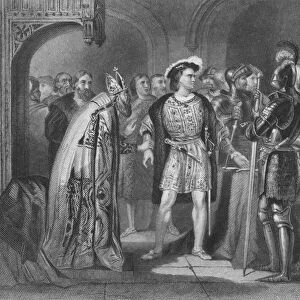 Thomas FitzGerald, 10th Earl of Kildare, renouncing his allegiance to Henry VIII of England (engraving)