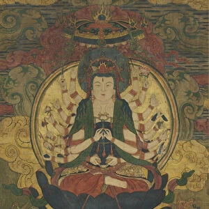 Thousand-armed Guanyin (ink, colour and gold on silk)
