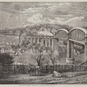 Thr Royal Albert Viaduct at Saltash (engraving)